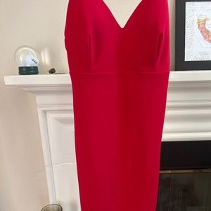 Large red Windsor evening dress